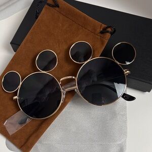 Stylish Black and Gold Mouse Sunglasses